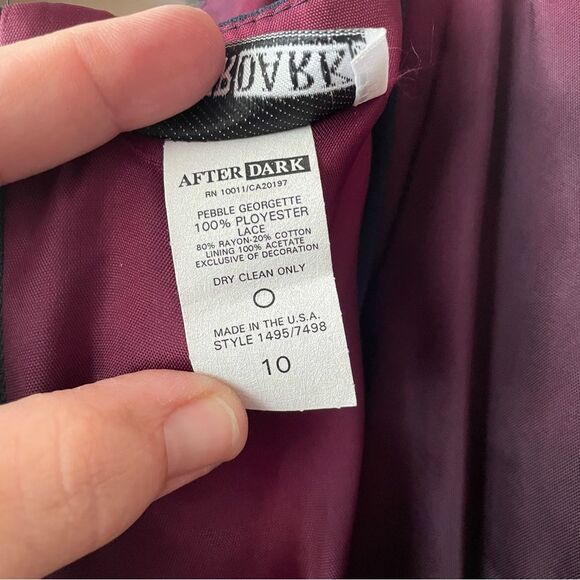 AfterDark Navy Blue Pebble Georgette 2pc Lined Beaded Formal Jacket Dress Sz 10 - Picture 12 of 14